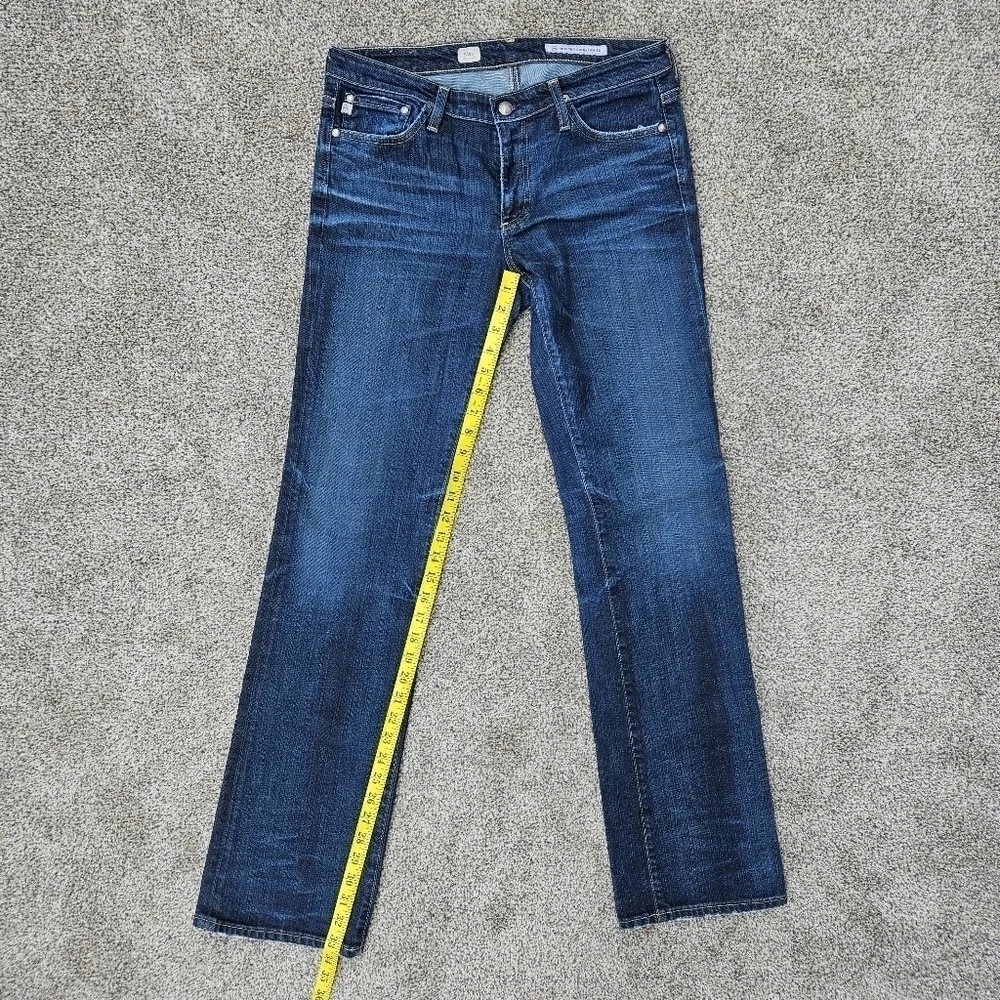 AG Adriano Goldschmied The Kiss Slim Straight Jeans Medium Wash Low Rise Sz 30R